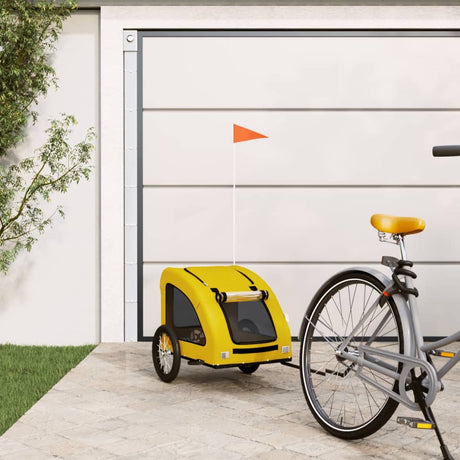 VidaXL remorque vélo pour chien tissu oxford et jaune fer
