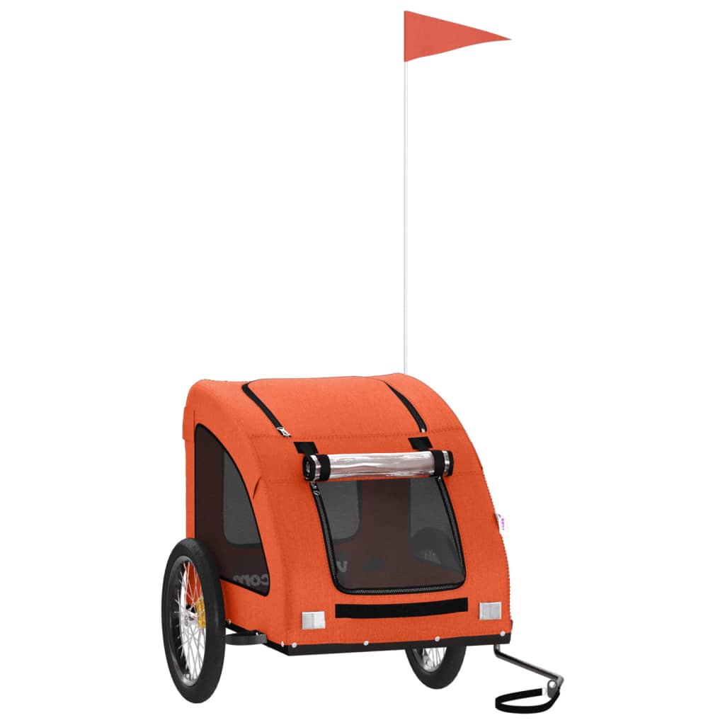 Vidaxl Dog Bike Trailer Oxford Fabric et Iron Orange