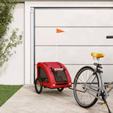 VidaXL remorque vélo pour chien tissu oxford et fer rouge
