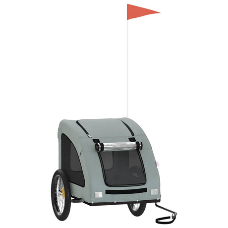 VidaXL remorque vélo pour chien tissu oxford et gris fer
