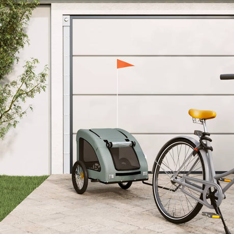 VidaXL remorque vélo pour chien tissu oxford et gris fer