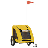 VidaXL remorque vélo pour chien tissu oxford et jaune fer