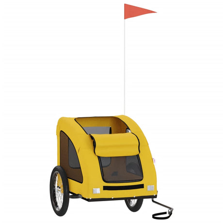 VidaXL remorque vélo pour chien tissu oxford et jaune fer
