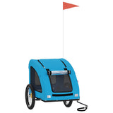 VidaXL remorque vélo pour chien tissu oxford et bleu fer