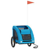 VidaXL remorque vélo pour chien tissu oxford et bleu fer