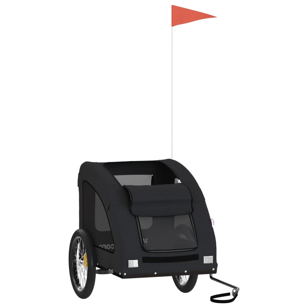 VidaXL remorque vélo pour chien tissu oxford et fer noir