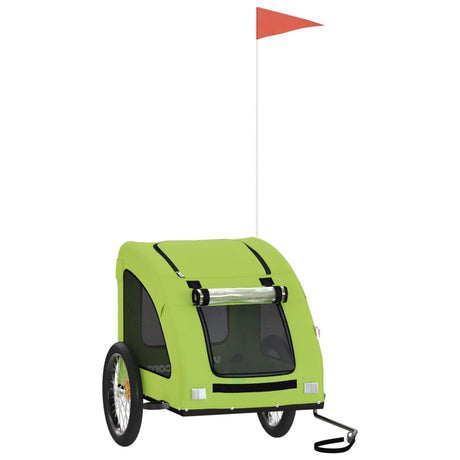 VidaXL remorque vélo pour chien tissu oxford et vert fer