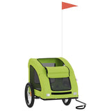 VidaXL remorque vélo pour chien tissu oxford et vert fer