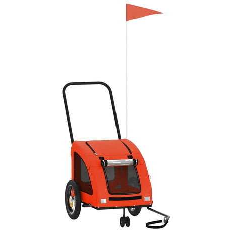 VidaXL remorque vélo pour chien tissu oxford et fer orange et gris