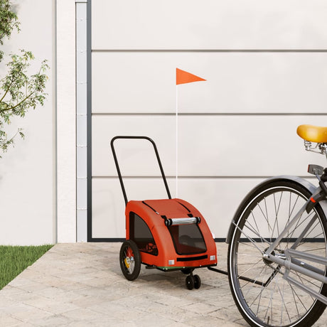 VidaXL remorque vélo pour chien tissu oxford et fer orange et gris
