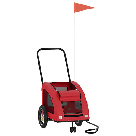 VidaXL remorque vélo pour chien tissu oxford et fer rouge