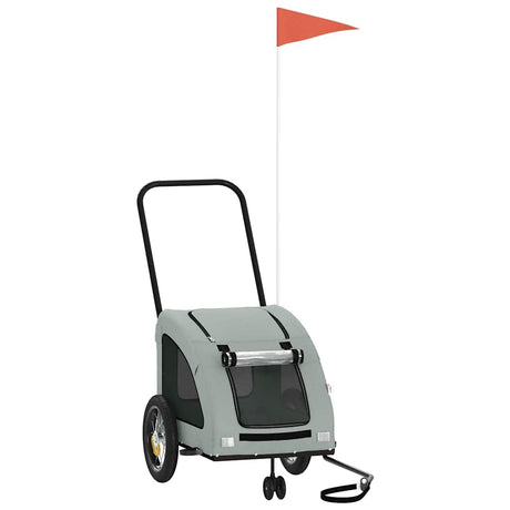 VidaXL remorque vélo pour chien tissu oxford et gris fer