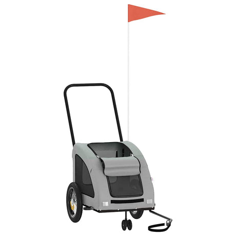 VidaXL remorque vélo pour chien tissu oxford et gris fer
