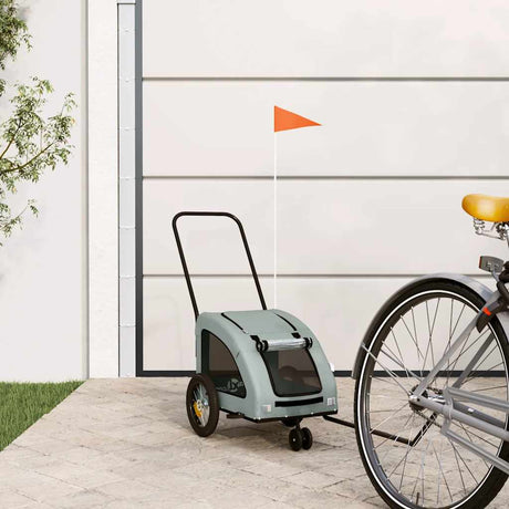 VidaXL remorque vélo pour chien tissu oxford et gris fer