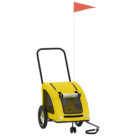 VidaXL remorque vélo pour chien tissu oxford et jaune fer