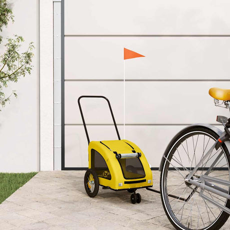 VidaXL remorque vélo pour chien tissu oxford et jaune fer
