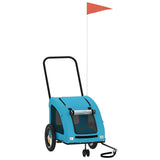 VidaXL remorque vélo pour chien tissu oxford et bleu fer