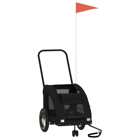 VidaXL remorque vélo pour chien tissu oxford et fer noir