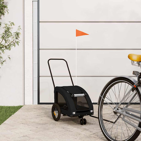 VidaXL remorque vélo pour chien tissu oxford et fer noir