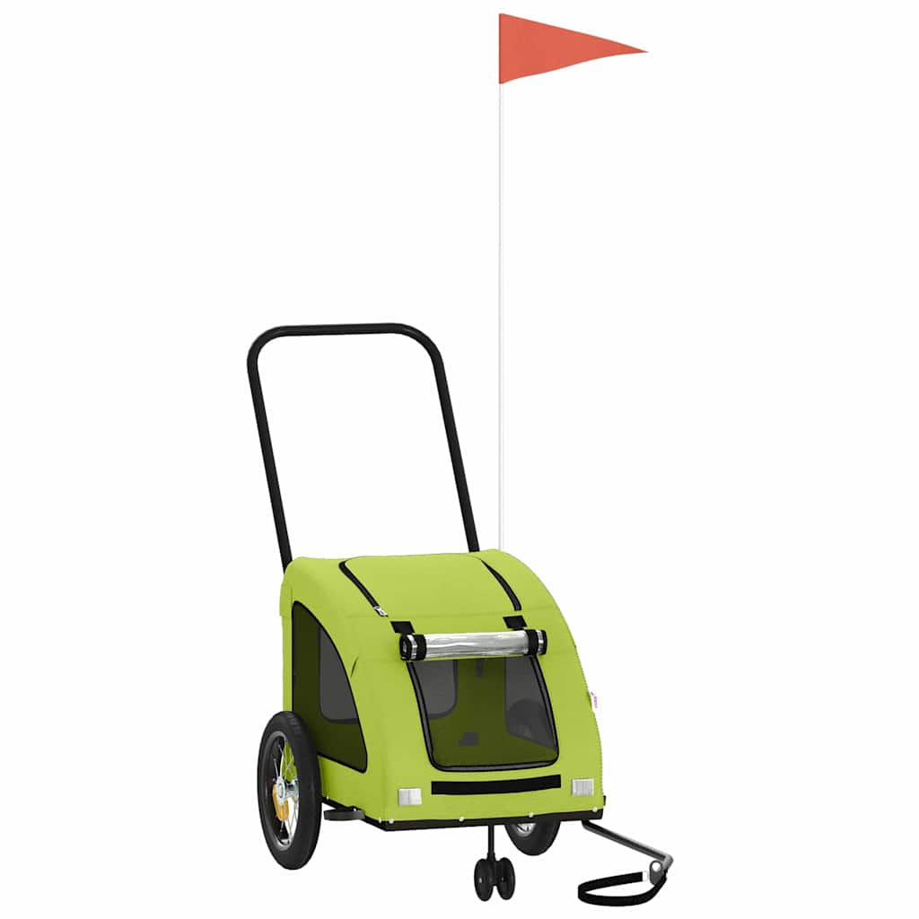 VidaXL remorque vélo pour chien tissu oxford et vert fer