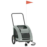 VidaXL remorque vélo pour chien tissu oxford et gris fer