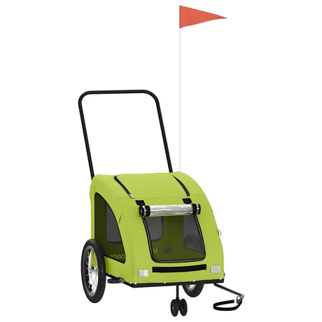 VidaXL remorque vélo pour chien tissu oxford et vert fer