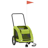 VidaXL remorque vélo pour chien tissu oxford et vert fer