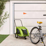 VidaXL remorque vélo pour chien tissu oxford et vert fer