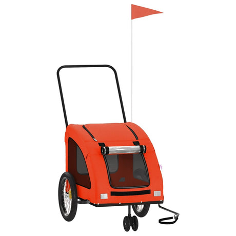 VidaXL remorque vélo pour chien tissu oxford et fer orange et gris