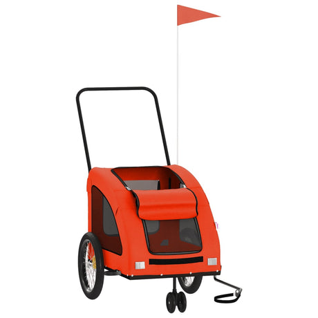 VidaXL remorque vélo pour chien tissu oxford et fer orange et gris