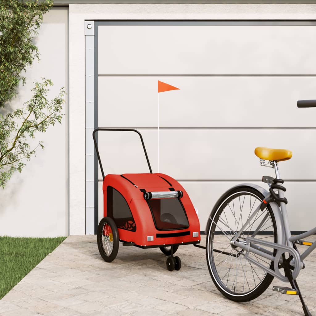 VidaXL remorque vélo pour chien tissu oxford et fer orange et gris