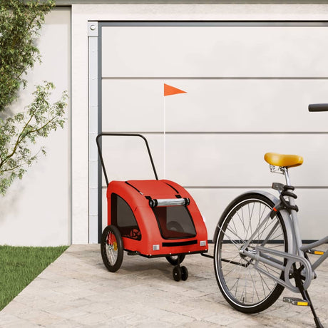 VidaXL remorque vélo pour chien tissu oxford et fer orange et gris