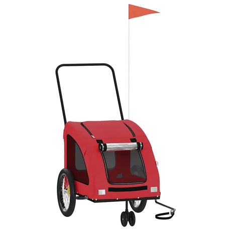 VidaXL remorque vélo pour chien tissu oxford et fer rouge