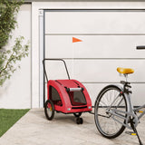 Vidaxl Dog Bike Trailer Oxford Fabric et Rouge en fer