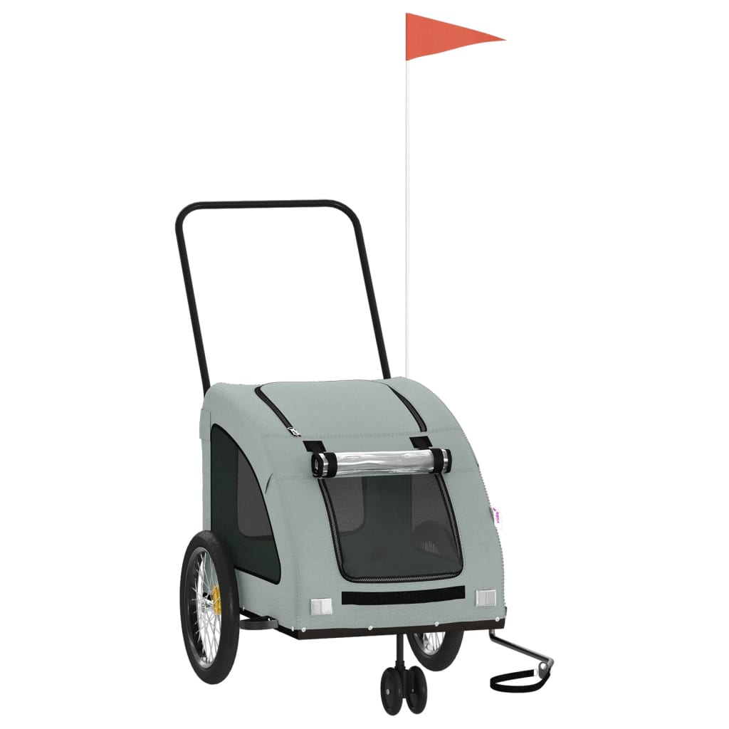 VidaXL remorque vélo pour chien tissu oxford et gris fer