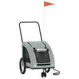 VidaXL remorque vélo pour chien tissu oxford et gris fer
