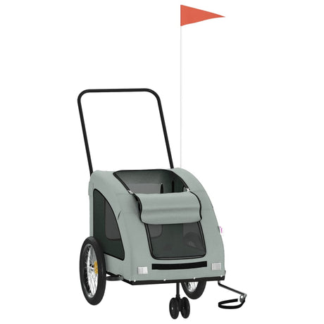 VidaXL remorque vélo pour chien tissu oxford et gris fer