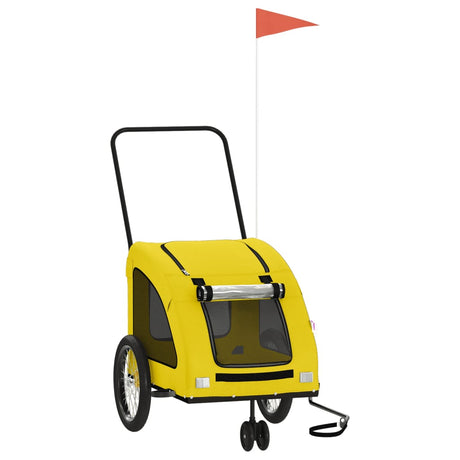 VidaXL remorque vélo pour chien tissu oxford et jaune fer