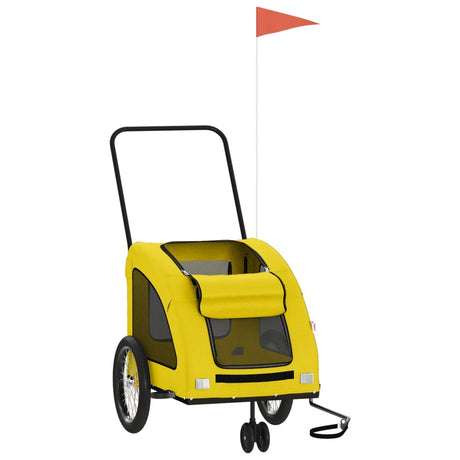 VidaXL remorque vélo pour chien tissu oxford et jaune fer