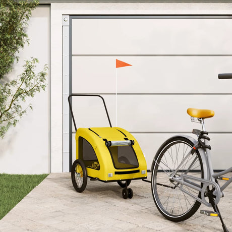 VidaXL remorque vélo pour chien tissu oxford et jaune fer