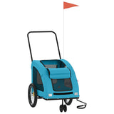 VidaXL remorque vélo pour chien tissu oxford et bleu fer