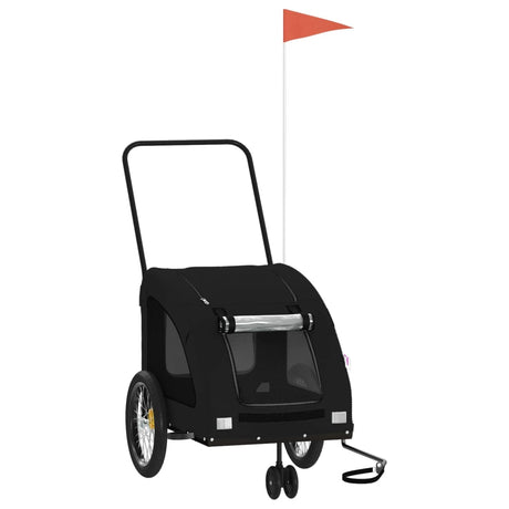 VidaXL remorque vélo pour chien tissu oxford et fer noir