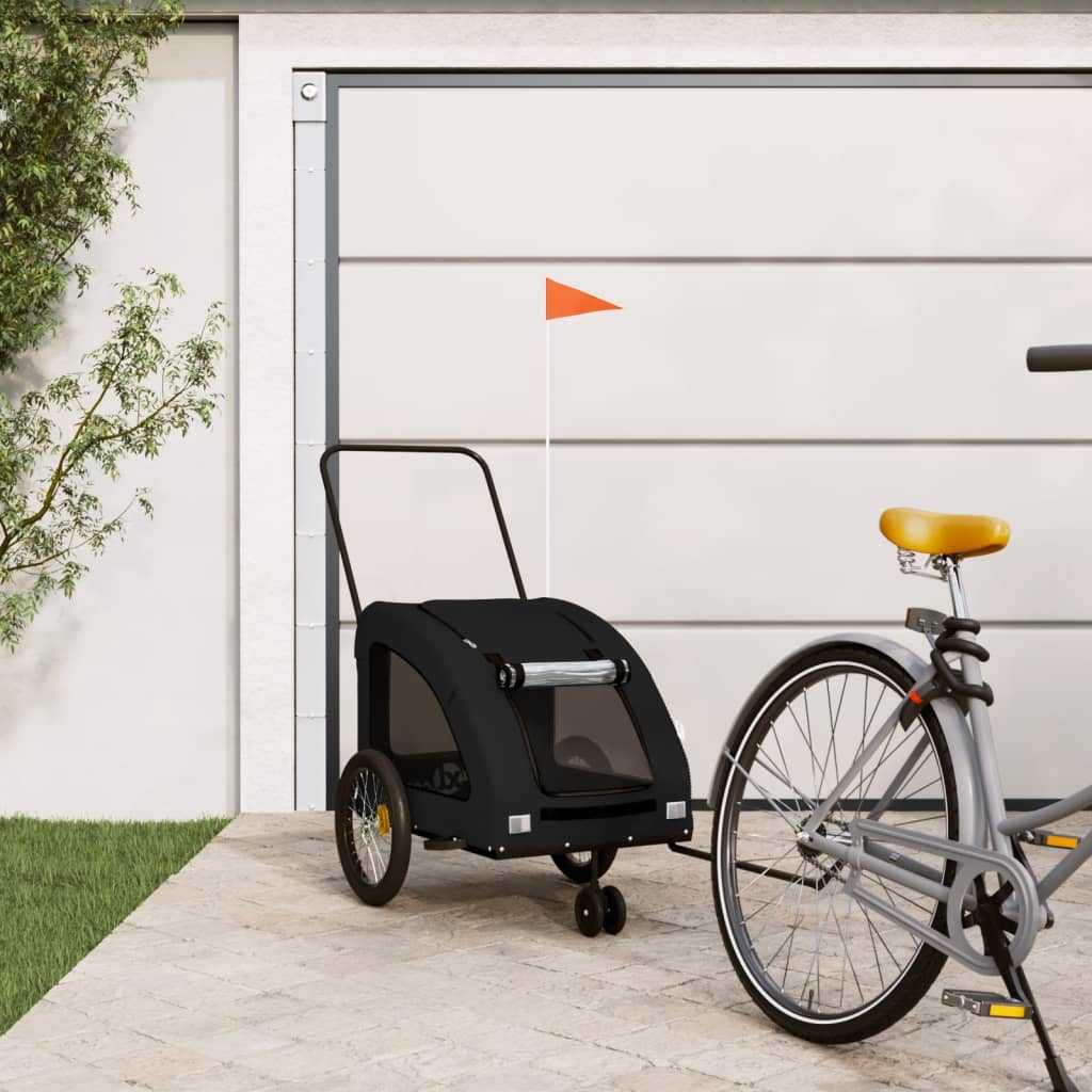 VidaXL remorque vélo pour chien tissu oxford et fer noir
