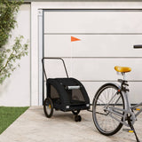 VidaXL remorque vélo pour chien tissu oxford et fer noir