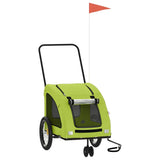 VidaXL remorque vélo pour chien tissu oxford et vert fer