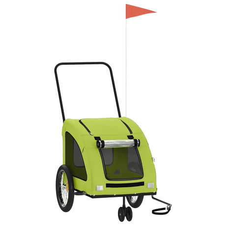 VidaXL remorque vélo pour chien tissu oxford et vert fer