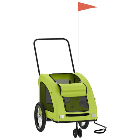 VidaXL remorque vélo pour chien tissu oxford et vert fer