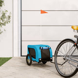 VidaXL remorque vélo pour chien tissu oxford et fer bleu et noir