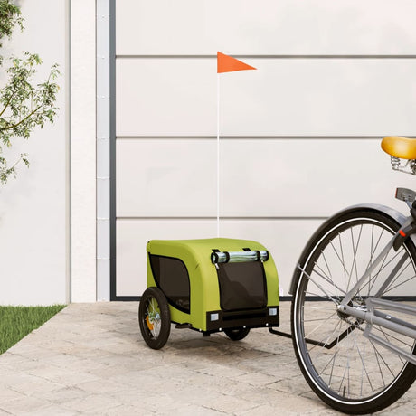 Vidaxl Dog Bike Trailer Oxford Fabric et Green et noir