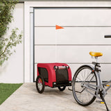 Vidaxl Dog Bike Trailer Oxford Fabric et Fer Rouge et noir